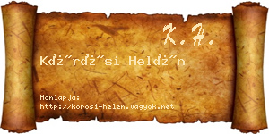 Kőrösi Helén névjegykártya